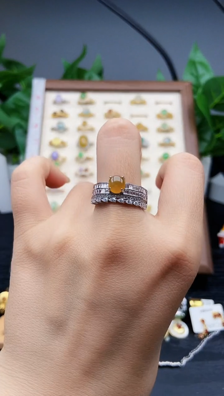 银S925镶嵌戒指翡翠12