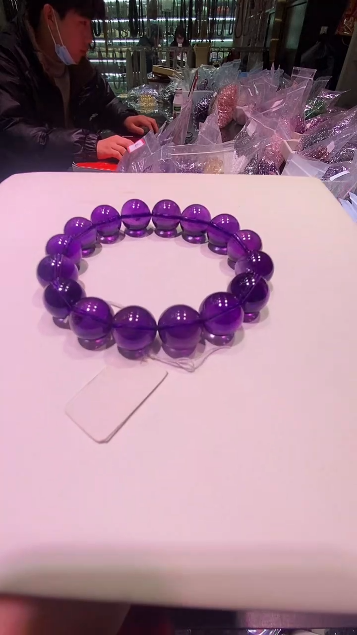 【闪购商品】水晶手串未镶嵌乌拉圭紫水晶高品质手串13+
