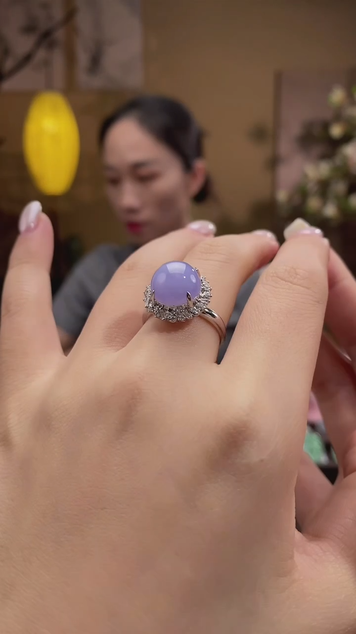 吊坠(不含链)18K金镶嵌翡翠戒指