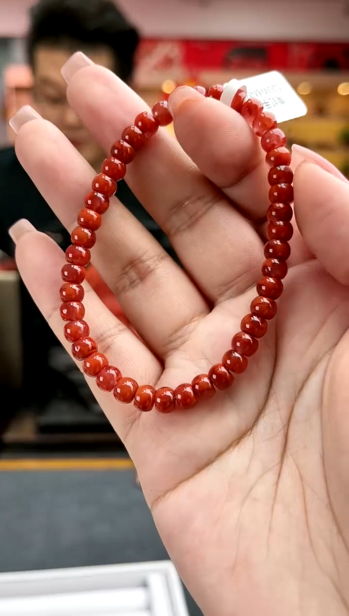 【闪购商品】南红玛瑙卡6火焰老型单圈-多样性发一件未镶嵌一件41