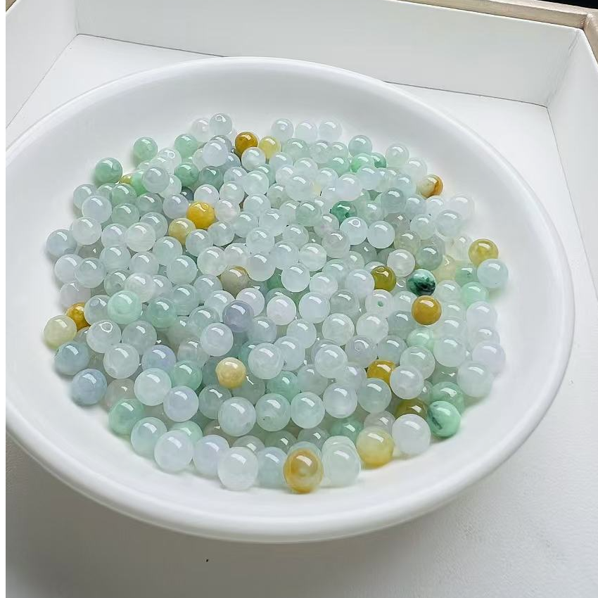 天然缅甸A货翡翠多宝散珠卡5 ， 20 颗