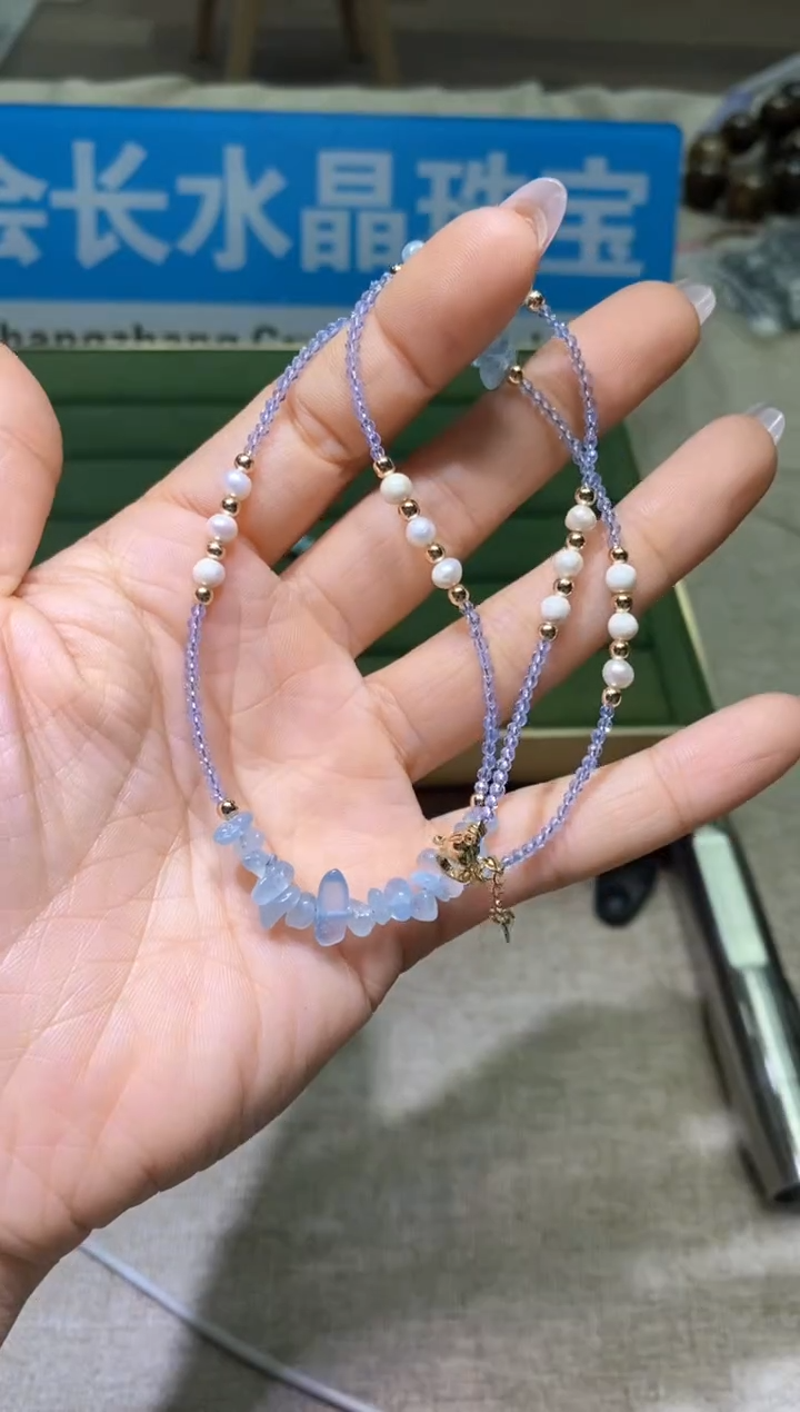 【闪购商品】海蓝宝石颈饰未镶嵌多样性发一件413