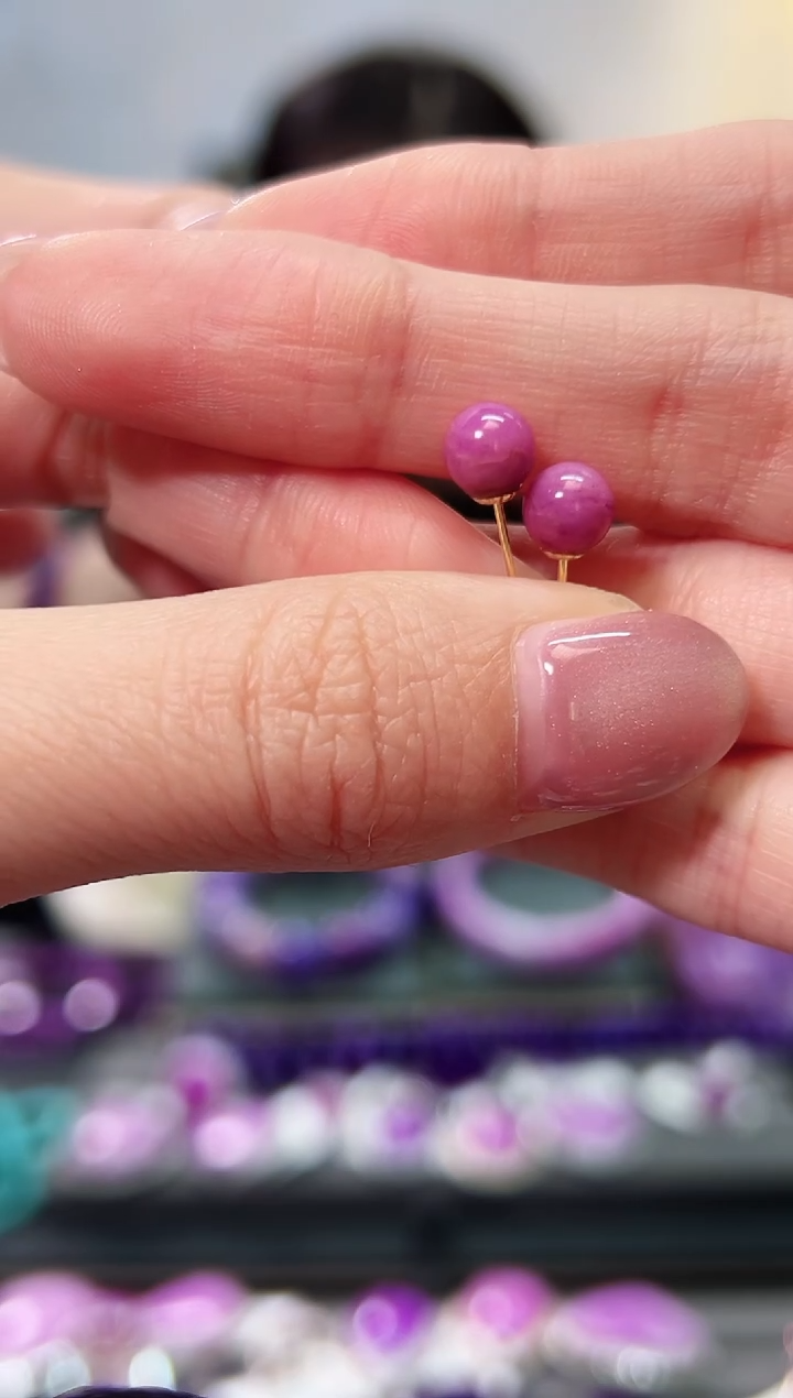 【闪购商品】苏纪石（舒俱来）耳钉18K金镶嵌1