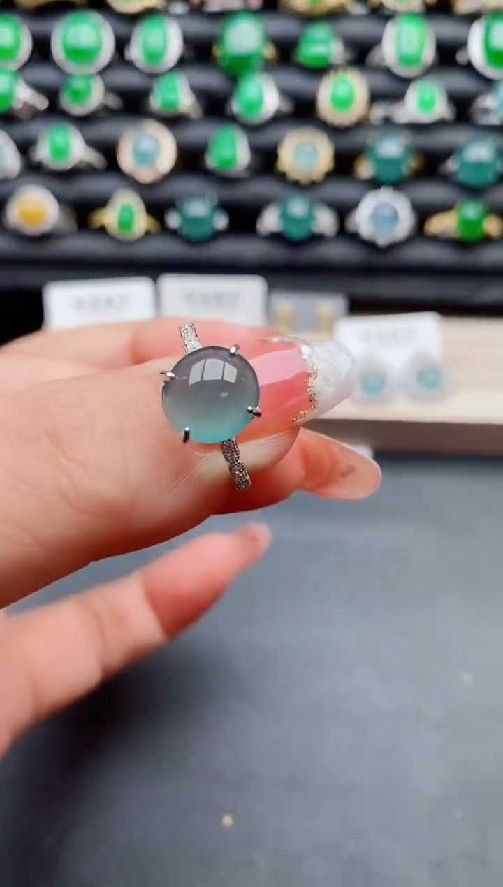 【闪购商品】翡翠戒指银S925镶嵌058080