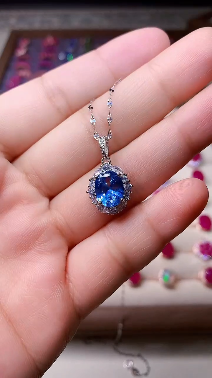 【闪购商品】海蓝宝石吊坠(不含链)银S925镶嵌000
