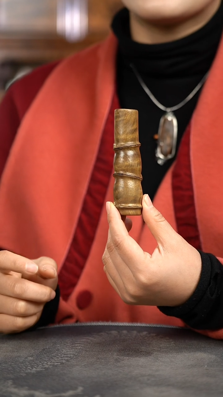 【闪购商品】金丝楠木雕满花精工节节高升把玩832