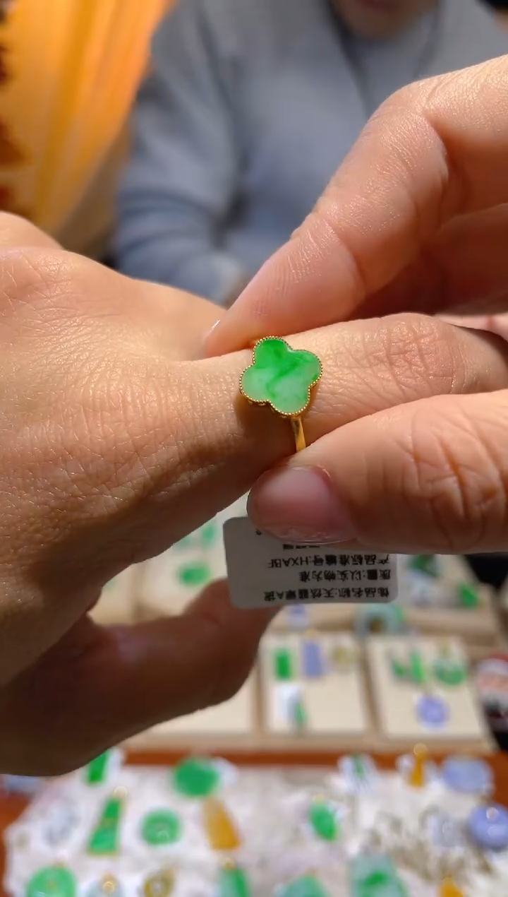 【闪购商品】翡翠颈饰18K金镶嵌假一赔三