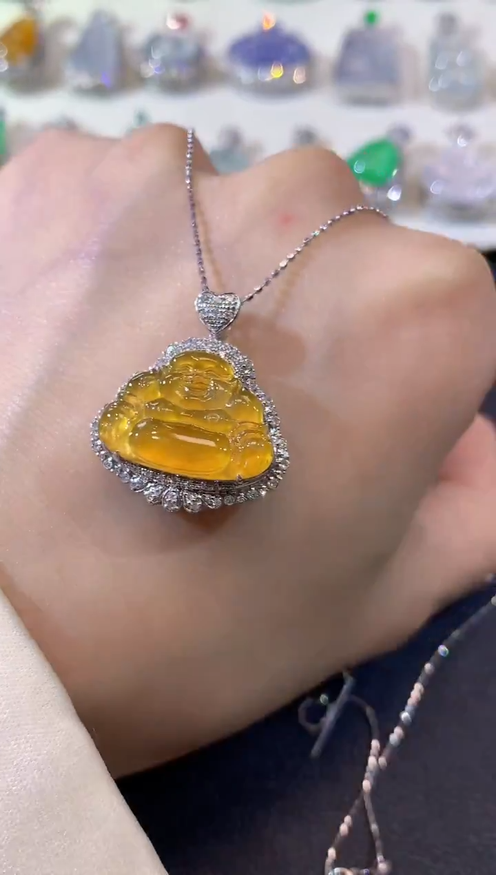 吊坠(不含链)18K金镶嵌翡翠S11 多样性发货一件