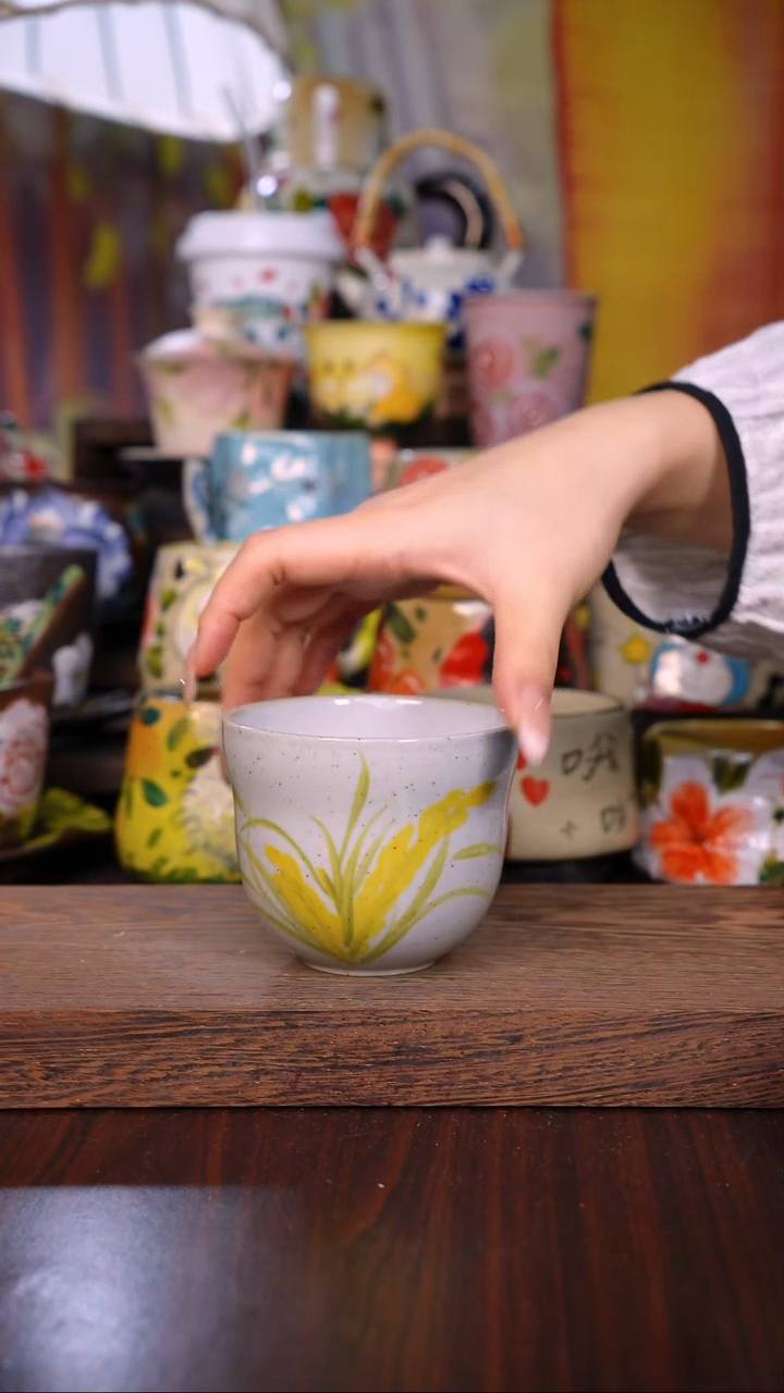 杯子陶泥垚手作 景德镇手工手绘陶瓷器物