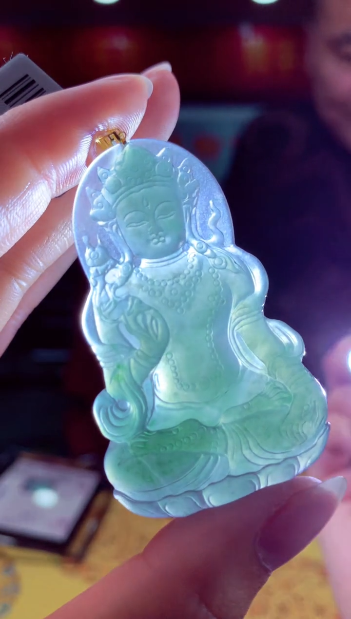 【闪购商品】定制翡翠18K金镶嵌天然A货翡翠（拍一发一）净货5+