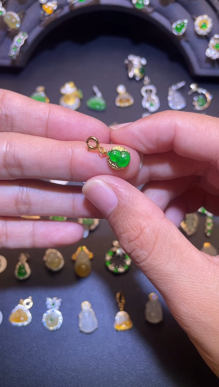 吊坠(不含链)银S925镶嵌翡翠1