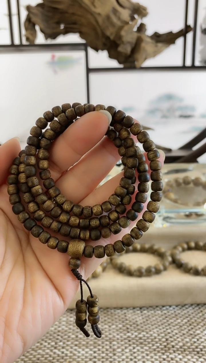 【闪购商品】沉香手串汝湖老料6+MM桶珠多圈