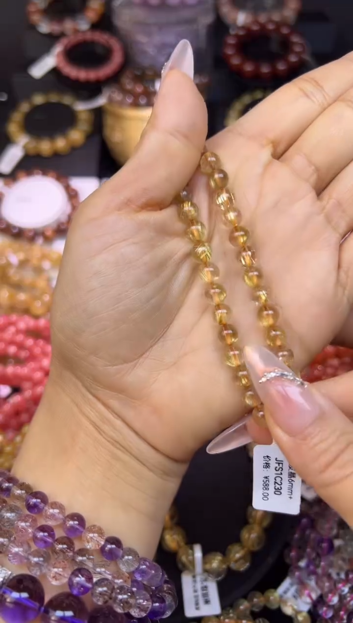 未镶嵌手串水晶金发晶6.2mm