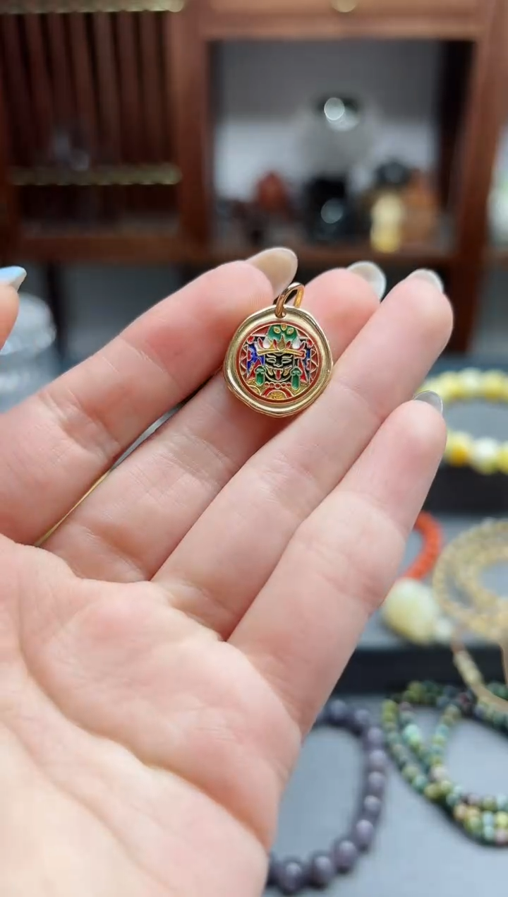 【闪购商品】玛瑙吊坠18K金镶嵌18k金扎基吊坠*1 MY赠链