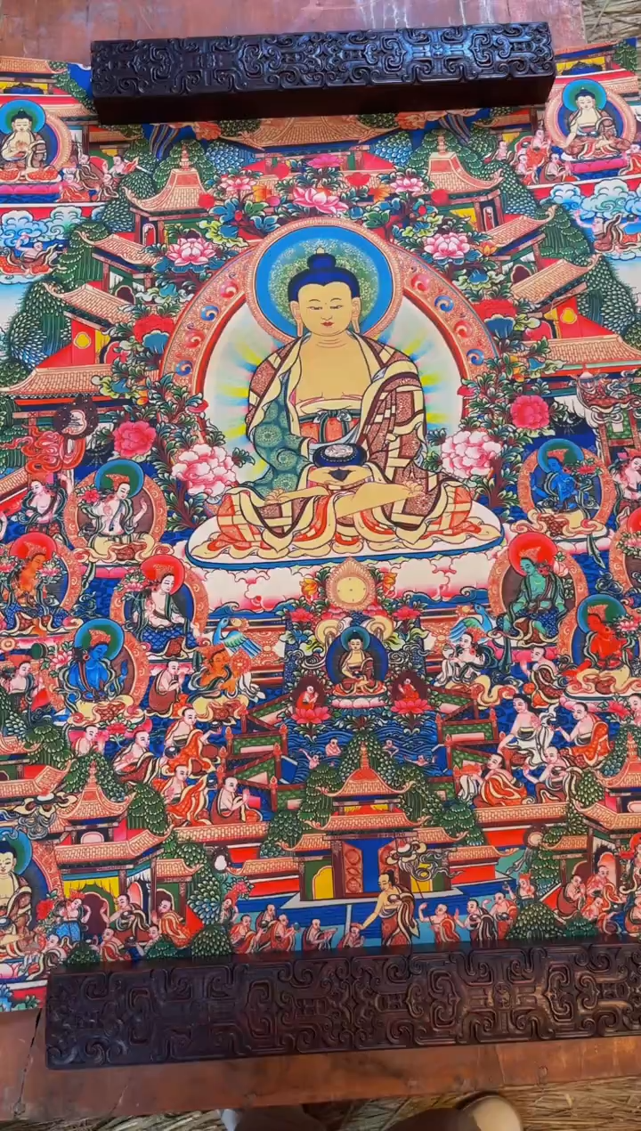 装裱画精品手绘唐卡链接--A147