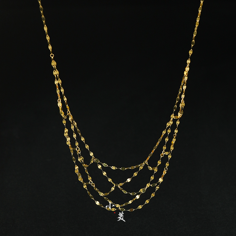  18K金蕾丝嘴唇项链 G2289