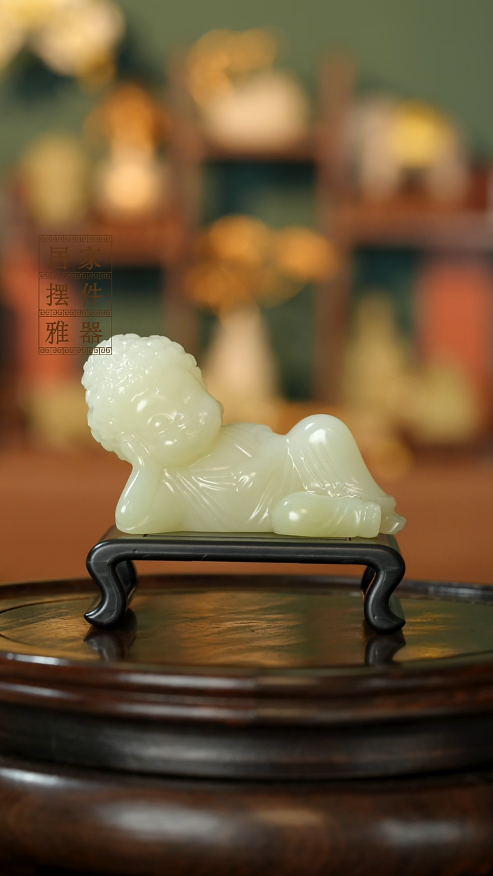 玉《悠闲自得躺佛》摆件