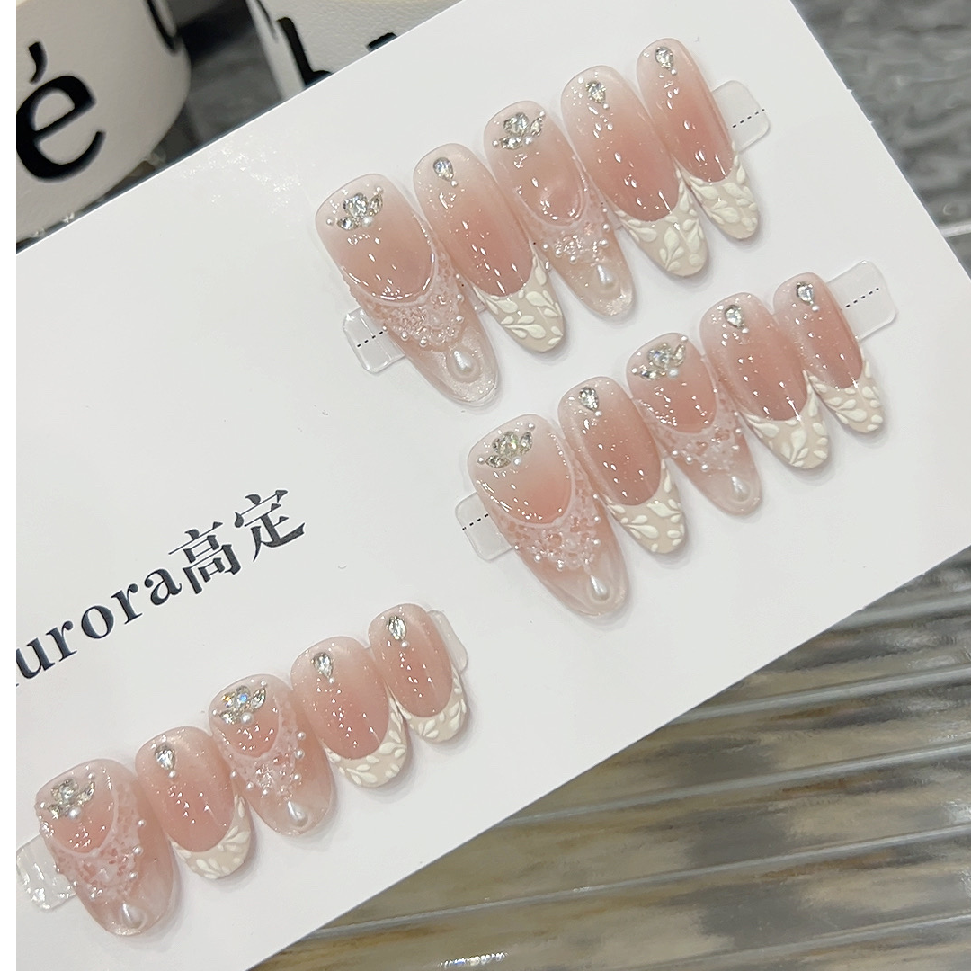 【白色恋人.立体雕花气质美甲】2025新款原创设计师款纯手工穿戴甲