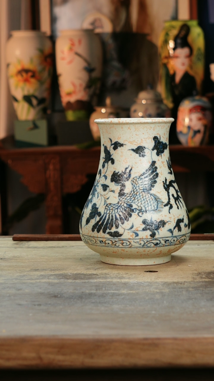 【闪购商品】瓷片景德镇纯手工釉下彩精品花瓶