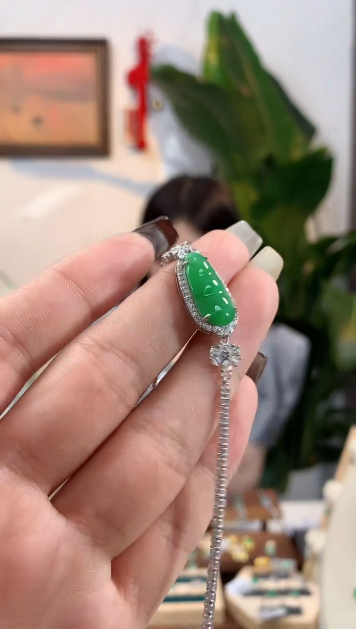 银S925镶嵌翡翠手链手链