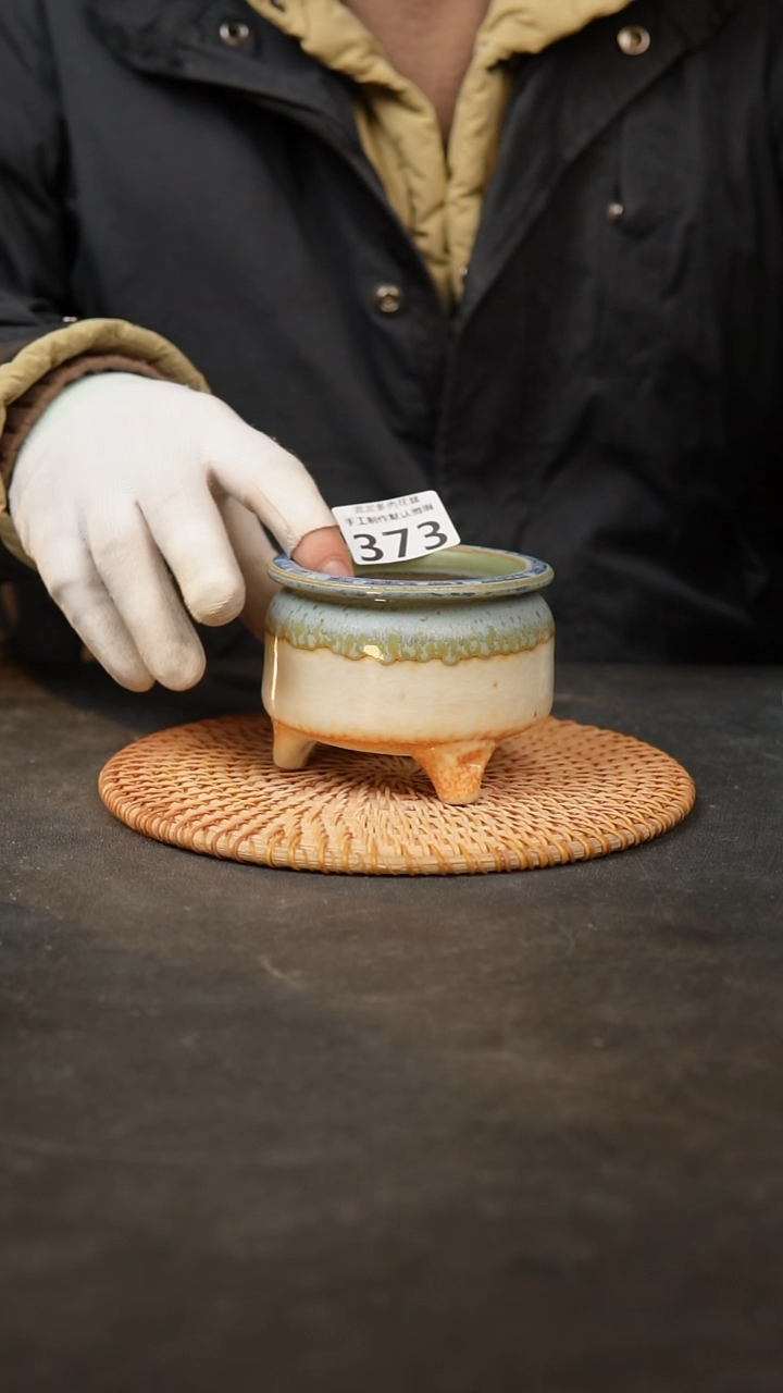 【闪购商品】瓷片373泥泥手工花盆