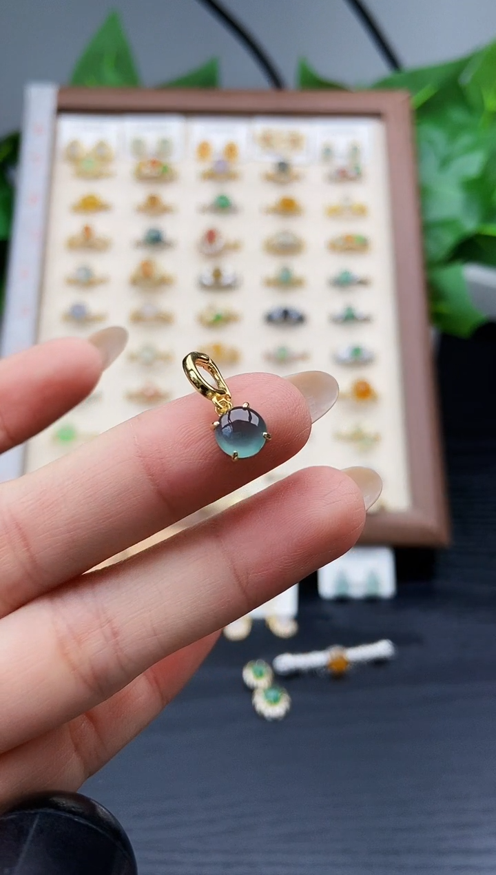 颈饰银S925镶嵌翡翠12