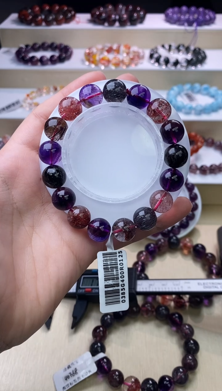 【闪购商品】水晶手链未镶嵌黑加仑超七单圈12m+