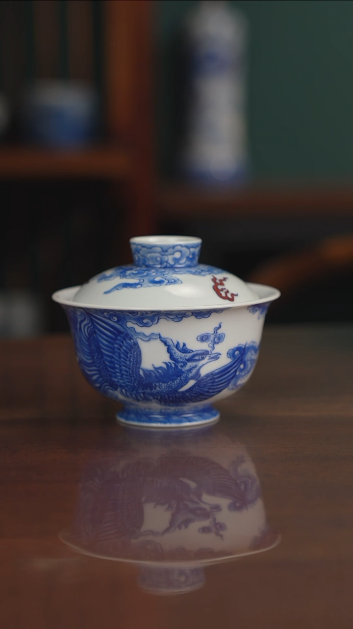 自成堂柴窑青花釉里红