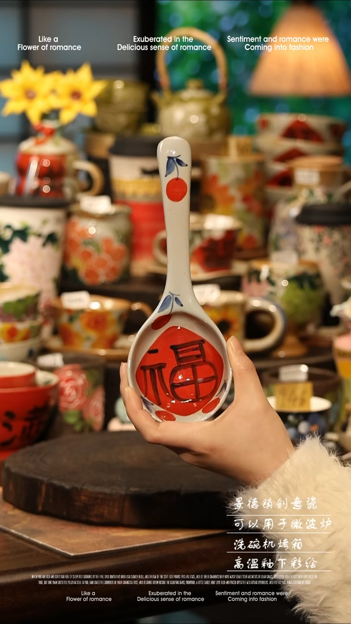 陶瓷景德镇高温釉下彩手工手绘款式