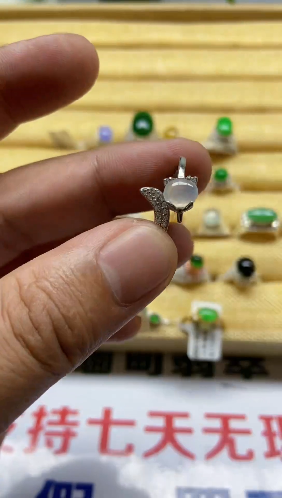 【闪购商品】翡翠戒指银S925镶嵌0000