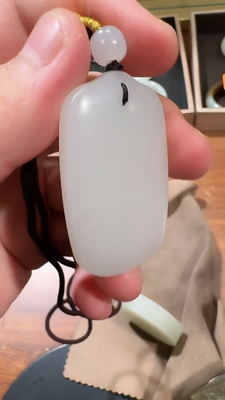 【闪购商品】和田玉吊坠未镶嵌1134白玉平安牌