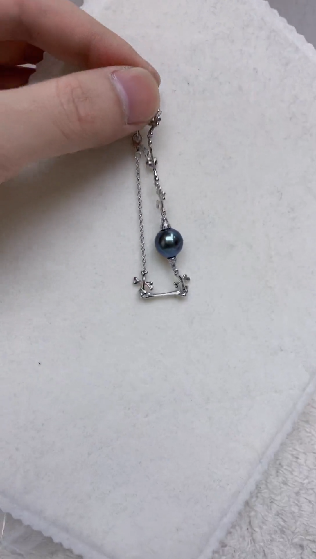 银S925镶嵌手链海水珍珠  