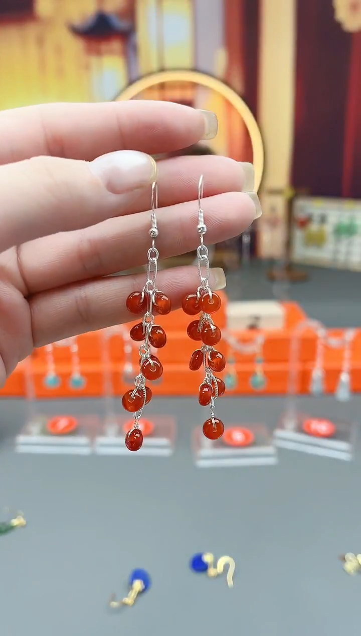 未镶嵌耳钉玛瑙/玉髓323