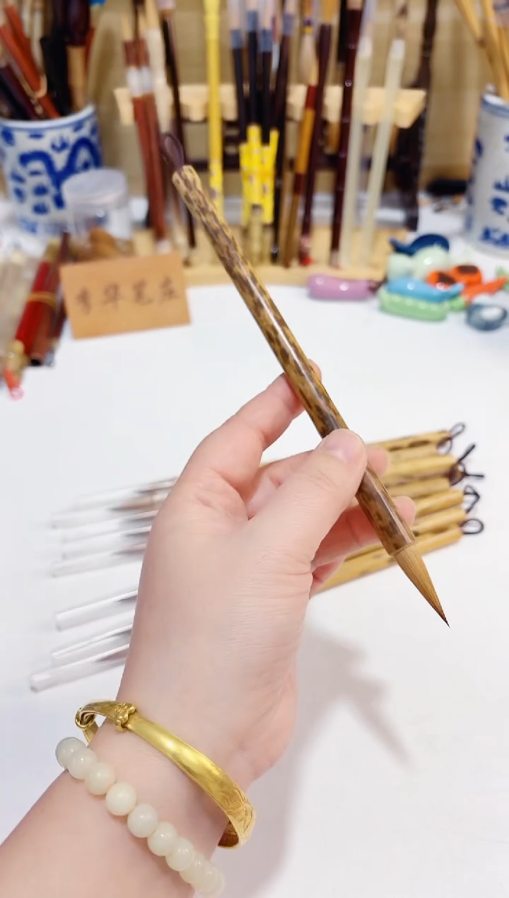 天然花梅露黄狼小 黄狼北尾中楷毛笔1支 出锋3.0 口径0.8