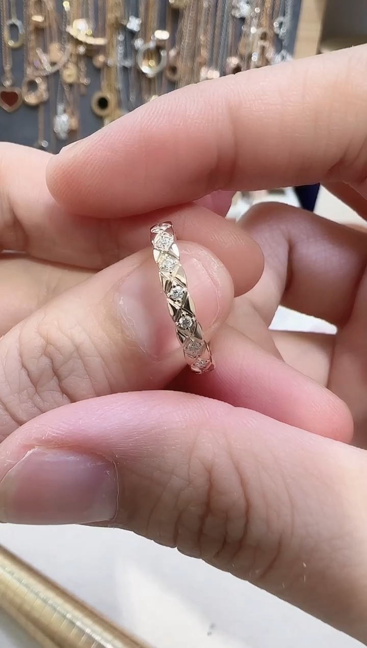 【闪购商品】钻石戒指/指环18K金镶嵌戒指17号