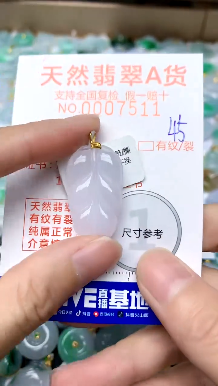 【闪购商品】翡翠颈饰18K金镶嵌45天然A货翡翠