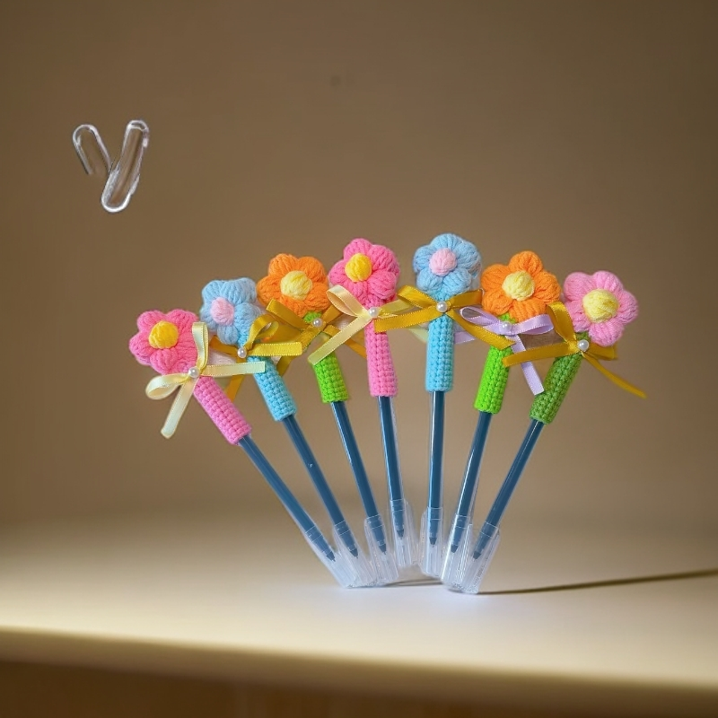教师节礼物送老师实用钩织小花笔套创意高级感礼品