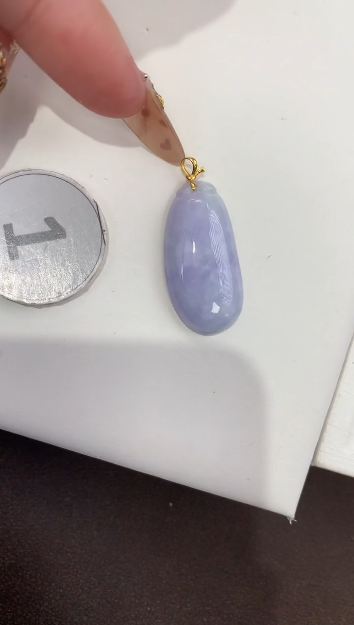 颈饰18K金镶嵌翡翠天然缅甸a货翡翠