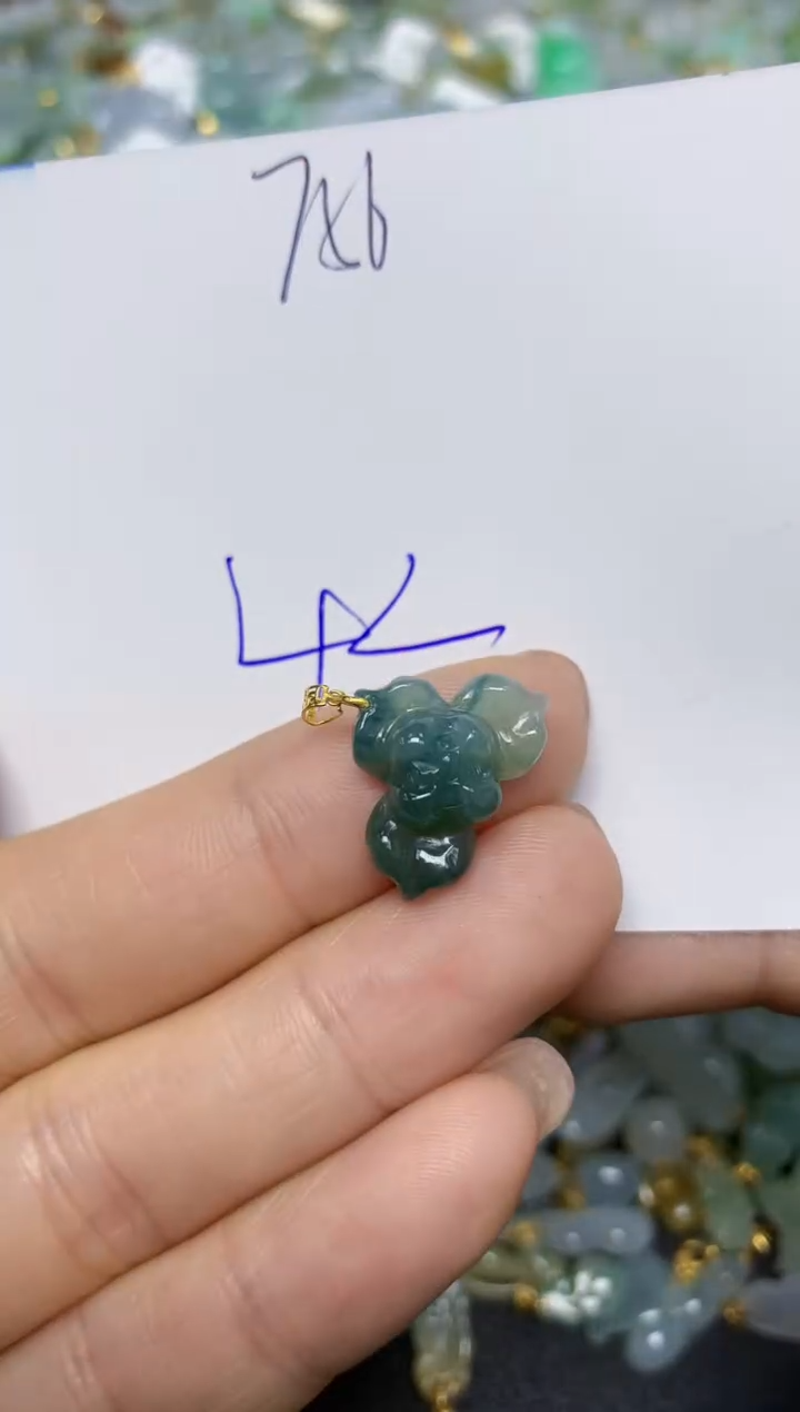【闪购商品】翡翠挂件18K金镶嵌 天然翡翠A货