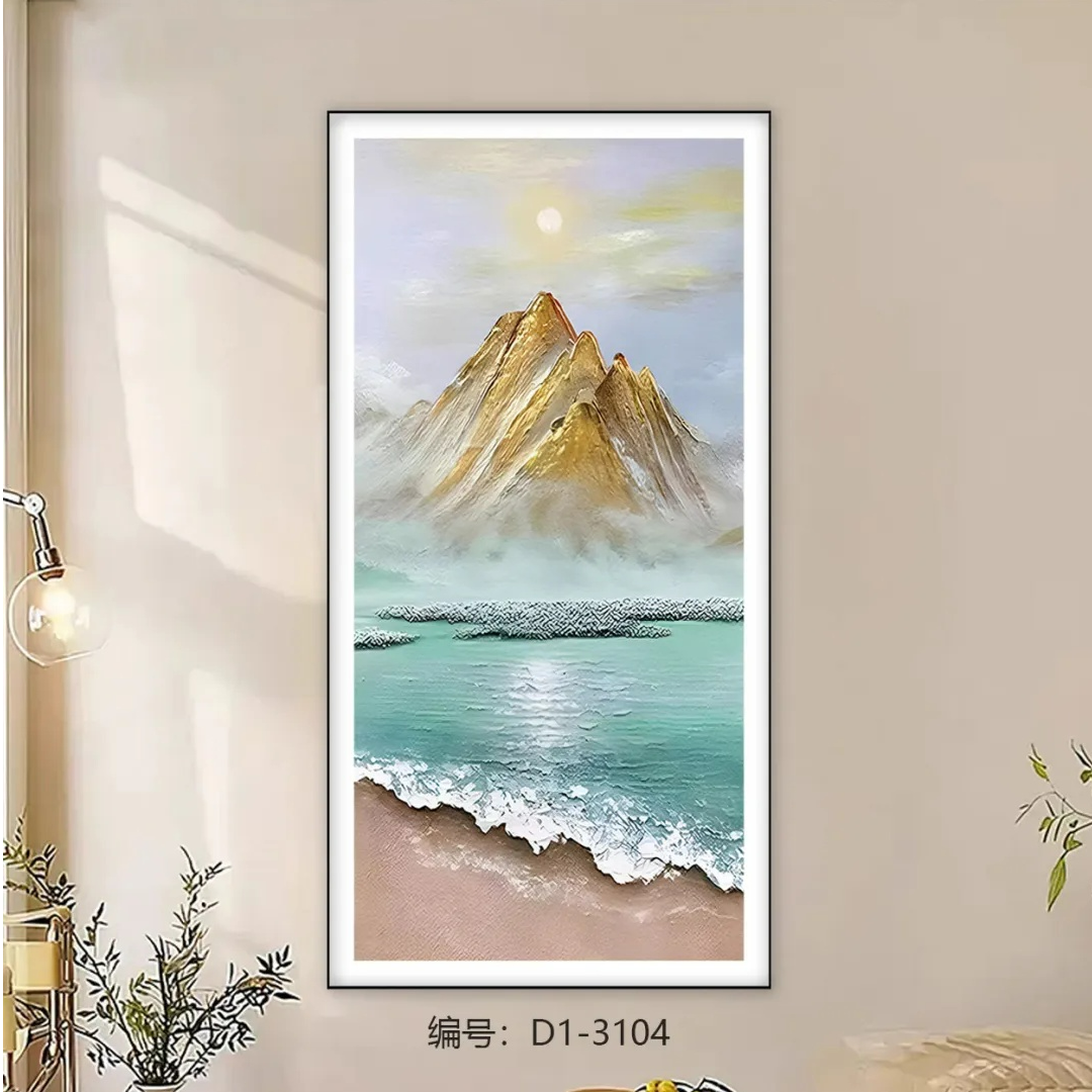 走廊玄关装饰画皮革烫金入户门玄关