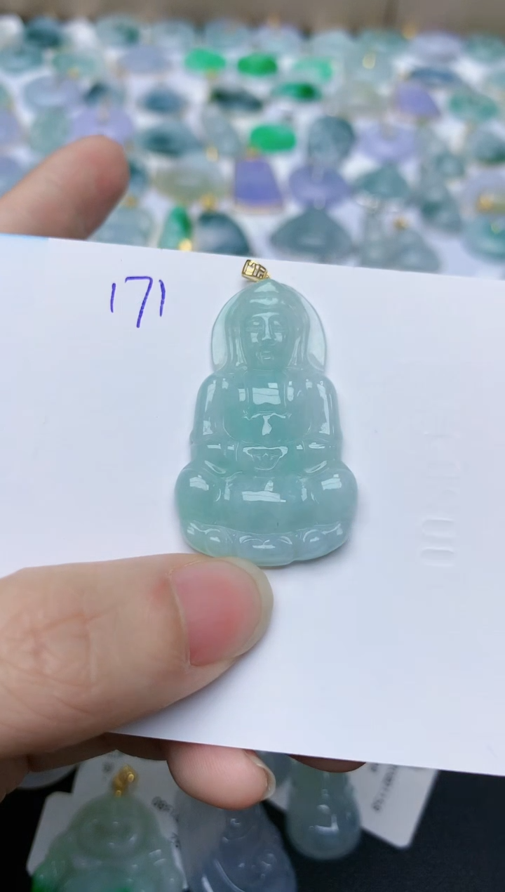 【闪购商品】翡翠颈饰18K金镶嵌天然翡翠A货    