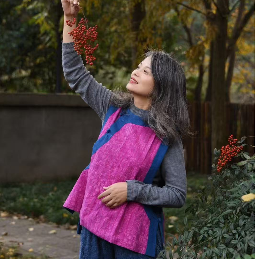 桑在云间 大襟双层背心