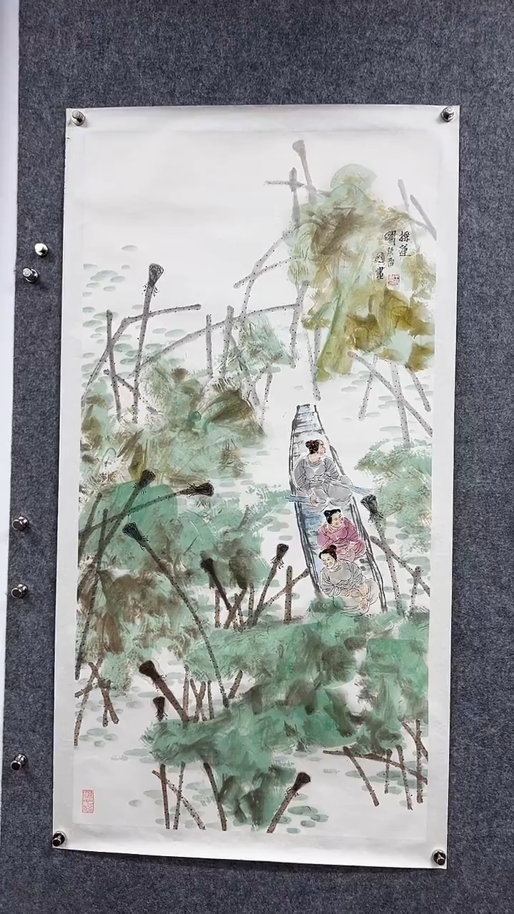 国画王M明-8P-采莲