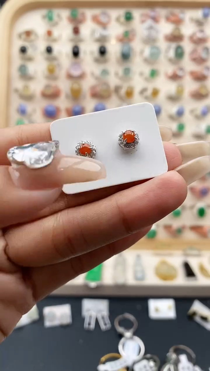 【闪购商品】翡翠戒指银S925镶嵌缅甸天然A货翡翠111    9-4