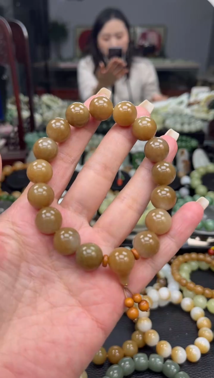 【闪购商品】和田玉手串未镶嵌新疆且末红糖卡13
