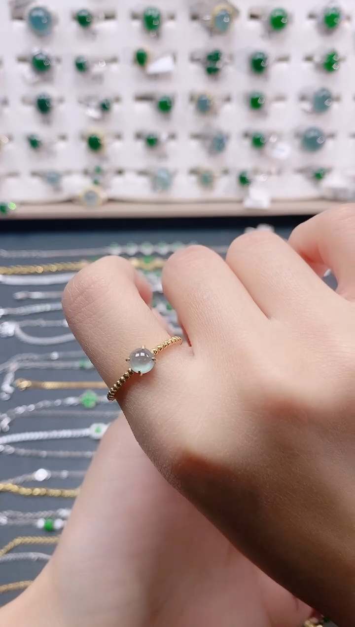 【闪购商品】翡翠戒指银S925镶嵌天然翡翠