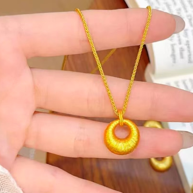 铜合金项链 铜合金【复古金坨坨项链】时尚  百搭  精美  气质