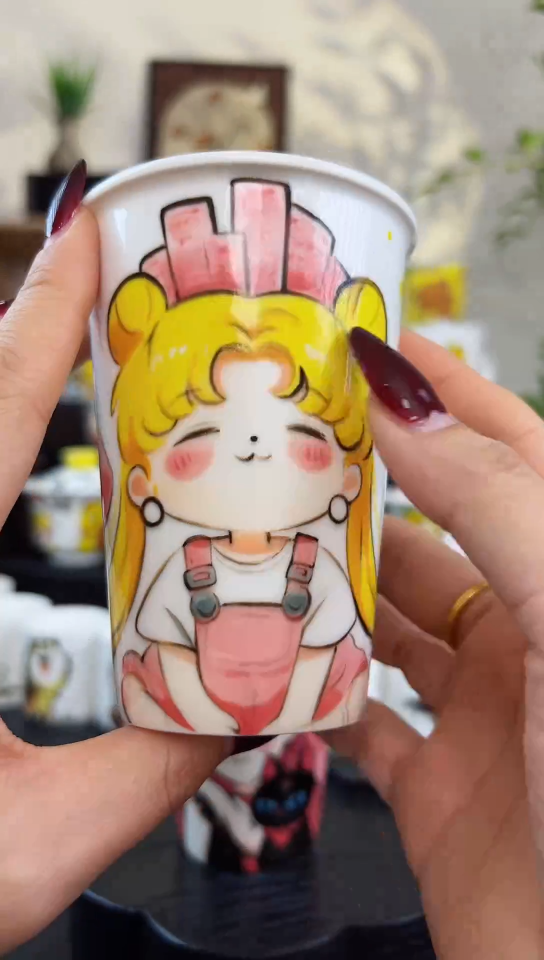 【闪购商品】摆件笙笙漫 手工手绘陶瓷杯杯