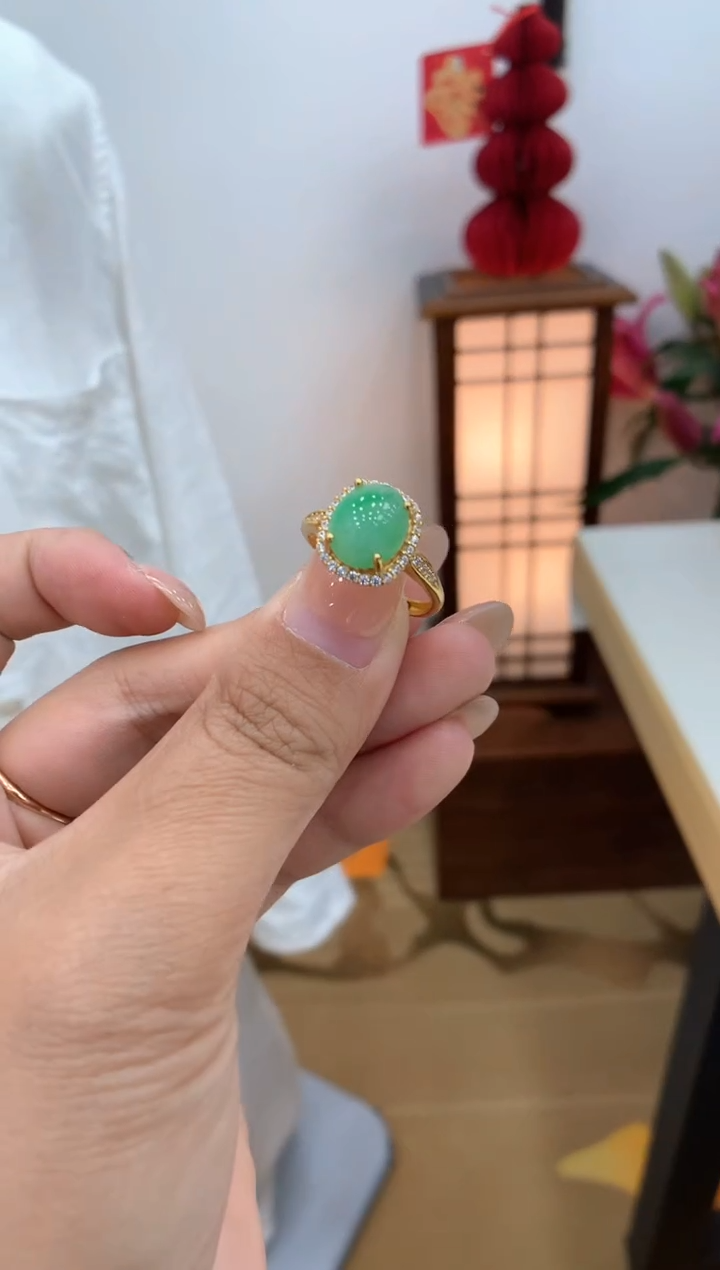 【闪购商品】翡翠戒指银S925镶嵌戒指