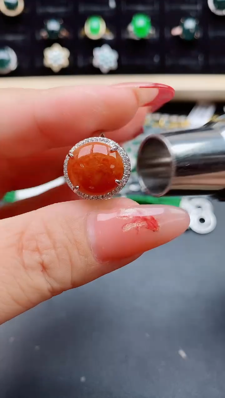 【闪购商品】翡翠戒指银S925镶嵌132131